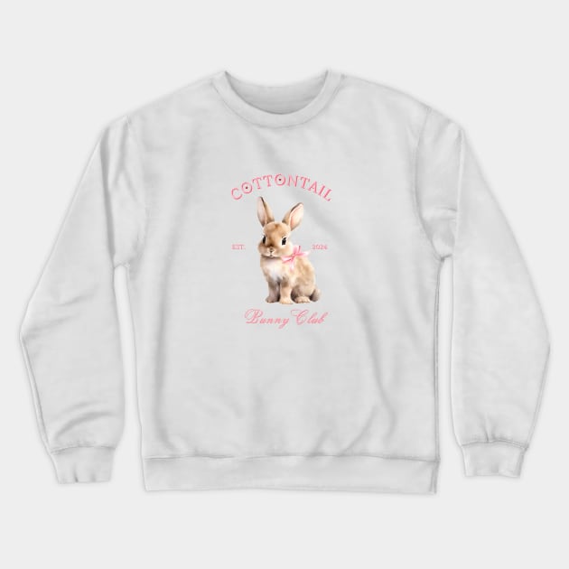 Pink Coquette Bunny Crewneck Sweatshirt by BestNestDesigns